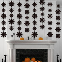 Load image into Gallery viewer, Horror Halloween Spider Web Hanging Pull Flag Garland, Simulation Spider Pendant Decor, Creepy Atmosphere Layout Supplies for Haunted House, Bar Window, Halloween Costume Party Indoor Wall Ceiling Decoration
