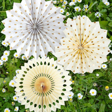 Load image into Gallery viewer, GDGDTOO Neutral Tone Birthday Hanging Decor Set Multi-style Floral Fan Honeycomb Hanging Accessories for Holiday Party Banquet Wall Background Room Layout Festival Ornament
