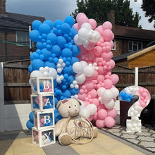 Load image into Gallery viewer, 102Pcs Pink Blue Confetti Balloon Garland Set, Gender Reveal Themed Balloon Chain Kit, Baby Baptism Infant Celebration Party Backdrop Decor Supplies

