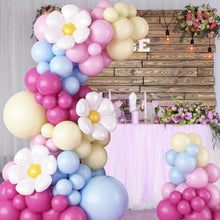 Load image into Gallery viewer, 100PCS Magenta Macaron Blue Daisy Balloon Garland Kit, Pastel Green Balloon Arch Decorations for 1st Birthday, Baby Baptism, Outdoor Dessert Table Party Backdrop Supplies
