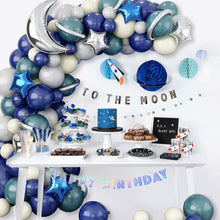 Load image into Gallery viewer, Silver Gray Cartoon Astronaut Outer Space Balloon Garland Arch Kit, Universe Themed Decor Set for Living Room &amp; Birthday Party Supplies
