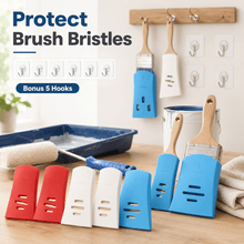 Load image into Gallery viewer, 6 Pack Silicone Paint Brush Protector Covers, Stretchy Paint Brush Sleeves in 3 Sizes, Flexible Brush Storage Keep Shape Tool Organizer with Hooks for Artists, DIY Painting Supplies (Red Blue White)
