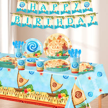 Load image into Gallery viewer, 82PCS Ocean Themed Tropical Disposable Tableware Set, Under The Sea Party Supplies with Plates Napkins Cups Cutlery Banner Tablecloth for Birthday Baby Shower Pool Beach Luau Summer Party Decorations
