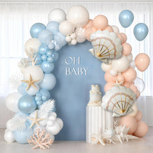 Load image into Gallery viewer, 133PCS Ocean Beach Balloon Garland Arch Kit, Light Blue, Blush &amp; Cream Balloons with Seashell &amp; Starfish Decorations for Birthday, Wedding, Anniversary &amp; Beach Party Backdrop
