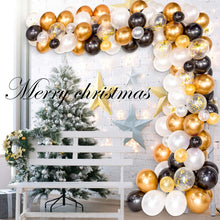 Load image into Gallery viewer, GDGDTOO Black Gold White Confetti Balloon Garland Arch Kit, Party Balloon Set for Christmas Holiday Wedding Graduation Bachelorette Engagement Party Decorations Supplies
