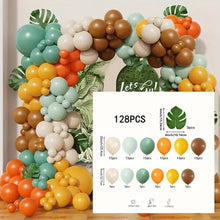 Load image into Gallery viewer, 128PCS Balloon Arch Garland Kit, Olive Sage Green Brown Burnt Orange Beige &amp; Mustard Yellow Balloons for Jungle Safari Birthday Party, Wedding, Anniversary &amp; Celebration Backdrop Decorations
