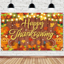 Load image into Gallery viewer, 5.9 FT Thanksgiving Harvest Themed Large Background Banner, Vibrant Autumn Elements Fabric Backdrop, Perfect Photo Booth Decor for Fall Festival, Family Dinner, Thanksgiving Party Indoor Outdoor Scene Layout Supplies
