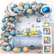 Load image into Gallery viewer, Space Planet Balloon Arch Garland Kit, Slate Blue Sage Green Beige Balloon Set for Galaxy Universe Theme Birthday Party, Celestial Celebration, Space Event &amp; Photo Backdrop Decorations
