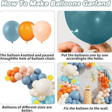 Load image into Gallery viewer, GDGDTOO Citrus Fruit Balloon Arch Garland Kit, Burnt Orange Light Blue Cream Nude Balloons Set, Macaron Tone Balloon Garland for Birthday Bridal Shower Wedding Anniversary Summer Fruit Themed Party Decorations Supplies
