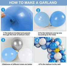 Load image into Gallery viewer, 81PCS Outer Space Themed Balloon Garland Kit, Silver Gray Star Balloon Chain Decor Set, Birthday Party &amp; Gender Reveal Scene Layout Photo Background Decor Supplies
