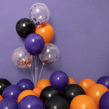 Load image into Gallery viewer, 115PCS Halloween Balloon Garland Chain Kit, Purple Black Orange Confetti Themed Balloons
