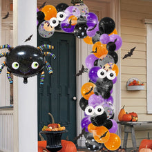 Load image into Gallery viewer, 79PCS Halloween Spider &amp; Spider Web Balloon Set, Purple Black Orange Themed Decor Supplies for Shop Window Display &amp; Party Scene Arrangement
