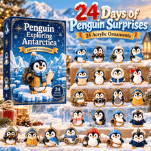 Load image into Gallery viewer, Christmas Party Supplies Penguin Themed Advent Calendar Blind Box with Hanging Antarctic Penguin Ornaments Festive Blind Bag Holiday Gift Box for Xmas Decor
