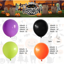Load image into Gallery viewer, 133PCS Halloween Themed Balloon Garland Arch Kit, Spooky Balloon Decor Supplies for Halloween Party Scene Arrangement

