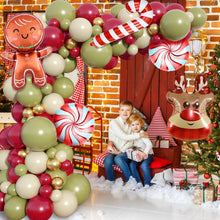 Load image into Gallery viewer, GDGDTOO Christmas Balloon Arch Garland Kit, Burgundy Sage Green Cream Gold Balloons for Xmas Winter Holiday Party Decorations
