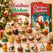 Load image into Gallery viewer, Christmas Party Supplies Farm Chick Themed Advent Calendar Punch Box Blind Box with Acrylic Christmas Tree Hanging Ornaments Surprise Holiday Gift Box for Xmas Decor
