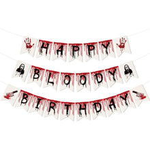 Load image into Gallery viewer, Horror Blood Pattern Halloween Hanging Banner, Bloody Themed Pull Flag Garland, Spooky Atmosphere Layout Supplies for Haunted House, Ghost Festival, Scary Themed Birthday Party Indoor Wall Scene Decoration
