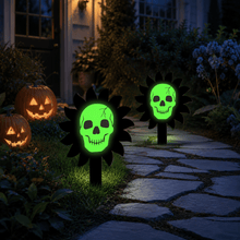 Load image into Gallery viewer, 2PACK Halloween Luminous Skeleton &amp; Ghost Yard Stakes, Wooden Lawn Decor Signs, Outdoor Garden Ground Stake Ornaments for Halloween Yard Decor
