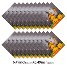 Load image into Gallery viewer, 90PCS Halloween Themed Disposable Tableware Party Supplies Set, Spooky Paper Plates, Napkins, Paper Cups and Cutlery Kit, Halloween Holiday Table Decorations for Haunted House &amp; Halloween Birthday Scene Atmosphere Layout Ornaments
