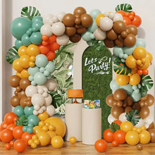 Load image into Gallery viewer, 128PCS Sage Green Balloon Garland Arch Kit, Olive Green, Brown, Burnt Orange, Beige &amp; Mustard Yellow Balloons for Jungle Safari Birthday, Baby Shower, Wedding &amp; Boho Party Decorations
