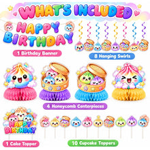 Load image into Gallery viewer, Dumpling Birthday Decorations, Rainbow Bun Paper Party Set
