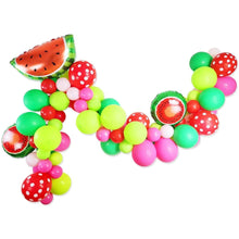 Load image into Gallery viewer, Hawaiian Luau Themed Balloon Garland Arch Kit, Watermelon Balloon Chain Decor Set, Summer Beach Birthday Party Photo Background Decorations
