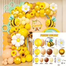 Load image into Gallery viewer, 119PCS Daisy Bee Themed Balloon Arch Garland Set, Balloons for Gender Reveal, Birthday and Anniversary Backdrop Decor Supplies
