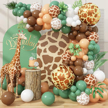 Load image into Gallery viewer, GDGDTOO Wild Safari Animal Themed Balloon Garland Arch Kit, Olive Green Coffee Brown Beige Balloons Set, Jungle Leopard Print Aesthetic Balloon Kit for Birthday Wedding Bridal Shower Holiday Tropical Party Decor
