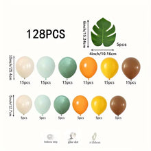 Load image into Gallery viewer, 128PCS Sage Green Balloon Garland Arch Kit, Olive Green, Brown, Burnt Orange, Beige &amp; Mustard Yellow Balloons for Jungle Safari Birthday, Baby Shower, Wedding &amp; Boho Party Decorations
