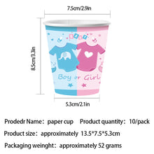 Load image into Gallery viewer, 92PCS Gender Reveal Party Supplies Set, Boy or Girl Baby Shower Decorations with Disposable Paper Plates, Cups, Napkins, Tablecloth, Banner, Balloons, Forks, Knives &amp; Spoons
