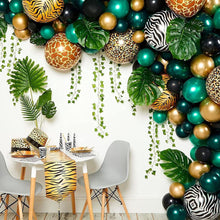 Load image into Gallery viewer, 94PCS Jungle Safari Balloon Garland Kit with Ivy, Monstera &amp; Palm Leaves, Tropical Wild Animal Balloon Arch Set for Birthday Party, Jungle Theme Celebration &amp; Event Backdrop Decorations
