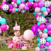 Load image into Gallery viewer, 108PCS Magenta Polka Dot Balloon Garland Kit, Pink &amp; White Balloon Arch Set for Dreamy Birthday Party, Wedding, Anniversary &amp; Celebration Backdrop Decorations
