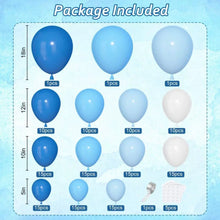 Load image into Gallery viewer, Blue White Balloon Arch Garland Kit, Royal Blue Light Blue Cream Balloon Set for Birthday Party, Wedding, Anniversary, Gender Reveal, Graduation &amp; Elegant Celebration Backdrop Decorations
