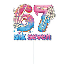 Load image into Gallery viewer, GDGDTOO Donut Ice Cream Happy Birthday Banner, Sweet Candy Style Party Banner with Hanging Swirls &amp; Cake Cupcake Toppers, Dessert Themed Wall Banner Decor, Indoor Outdoor Photo Backdrop Birthday Party Supplies

