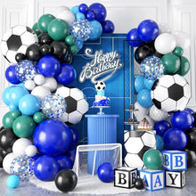 Load image into Gallery viewer, 119PCS Blue White Soccer Balloon Arch Garland Set, Sports Themed Balloons for Birthday and Football Match Photo Backdrop Supplies
