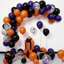 Load image into Gallery viewer, 115PCS Halloween Balloon Garland Chain Kit, Purple Black Orange Confetti Themed Balloons
