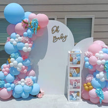 Load image into Gallery viewer, 102Pcs Pink Blue Confetti Balloon Garland Set, Gender Reveal Themed Balloon Chain Kit, Baby Baptism Infant Celebration Party Backdrop Decor Supplies
