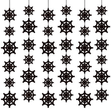 Load image into Gallery viewer, Horror Halloween Spider Web Hanging Pull Flag Garland, Simulation Spider Pendant Decor, Creepy Atmosphere Layout Supplies for Haunted House, Bar Window, Halloween Costume Party Indoor Wall Ceiling Decoration
