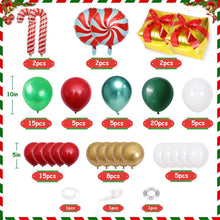 Load image into Gallery viewer, GDGDTOO Christmas Balloon Arch Garland Kit, Red Teal Green Gold White Balloons for Xmas Winter Holiday Party Decorations
