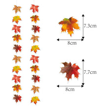 Load image into Gallery viewer, Autumn Thanksgiving Stitched Maple Leaf Hanging Garland, Hand Sewn Fall Leaf Pull Flag Decor, Seasonal Wall Hanging Ornament to Create Warm Vibe for Harvest Festival, Family Dinner &amp; Fall Themed Party Layout Supplies
